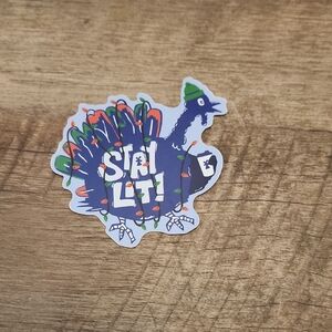 Dutch Bros Festive Turkey Sticker - Blue, Green, Orange